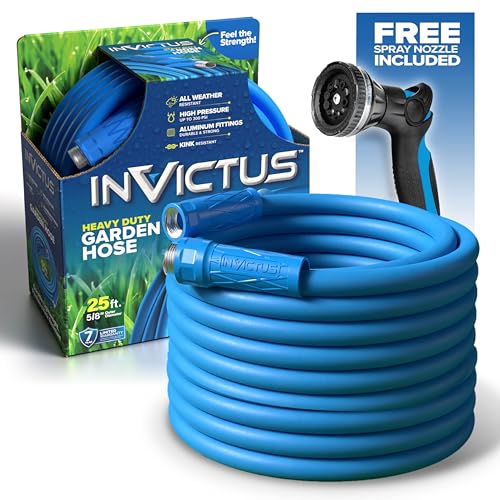 25 Ft Heavy Duty Garden Hose with Sprayer Nozzle