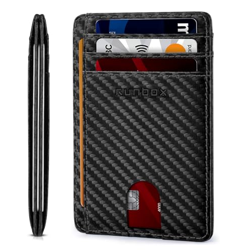 RUNBOX Slim RFID Blocking Leather Card Holder Wallet
