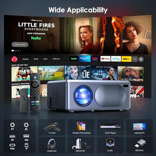 [Electric Focus] 4K Projector with 5G WiFi and Bluetooth, 15000L JOWLURK Mini Portable Projector, Outdoor Movie Projector, Home Theater Projector for iPhone/Android/TV Stick/HDMI/USB/Laptop/DVD/PS5