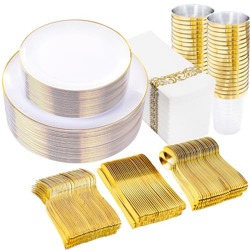 350 Piece Plastic Dinnerware Set Plates and Cutlery