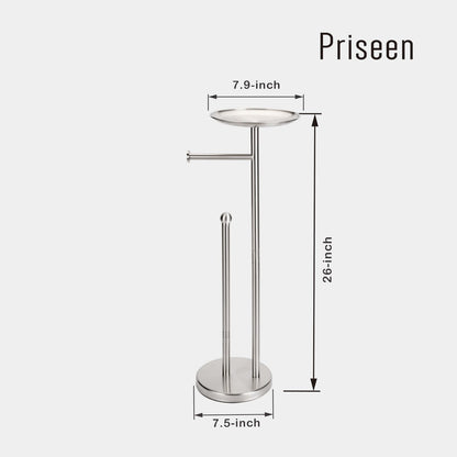 Toilet Paper Holder Stand with Phone Shelf