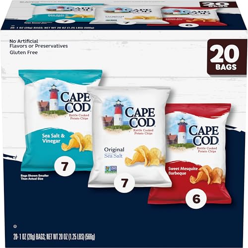 20 Pack Cape Cod Variety Pack Potato Chips 1oz