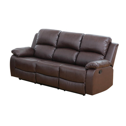 Mlxgoie Manual Leather Recliner Sofas, Brown