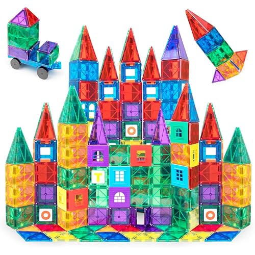 100 Piece Magnetic Tiles STEM Building Blocks Set
