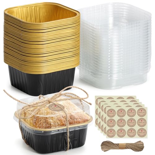 50 Pack 5oz Disposable Aluminum Baking Cups with Lids