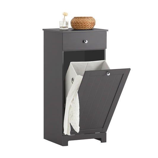 Haotian Bathroom Laundry Basket, Laundry Cabinet, Bathroom Hidden Laundry Hamper Cabinet, Clothes Basket, Grey, BZR21-DG