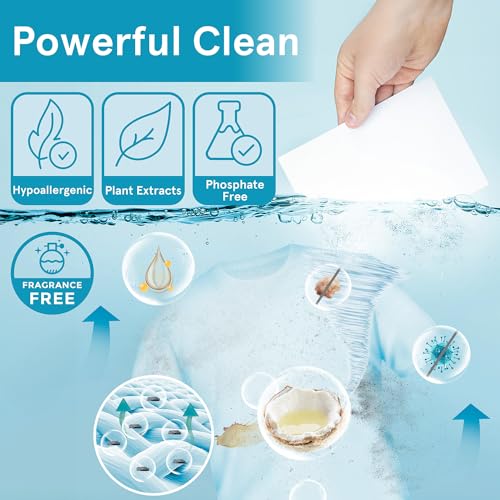 Laundry Detergent Sheets Travel Nativ Tales, Laundry Sheets Detergent with Easily Dissolved of Zero Plastic Waste and Exclusive Formula for Sensitive Skin, 60 Loads- Unscented