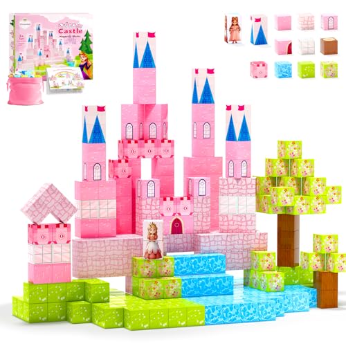 64 Piece Magnetic Princess Castle Building Blocks Set