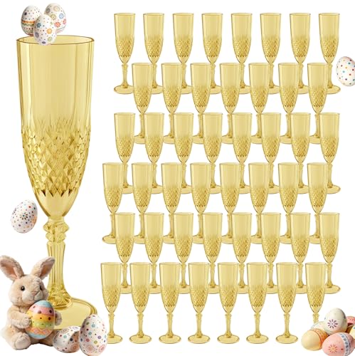48 Pack Plastic Champagne Flutes Reusable Wine Glasses