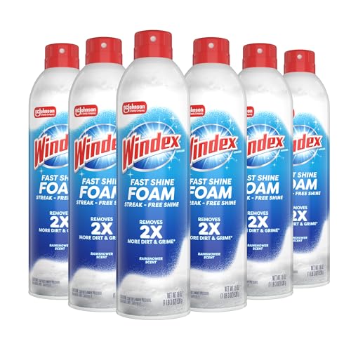 6 Pack Windex Fast Shine Foam Glass Cleaner Aerosol