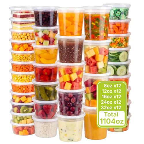 60 Pack Leakproof Deli Food Storage Containers