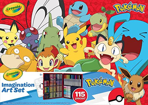 115 Piece Crayola Pokémon Kids Art Set Kit