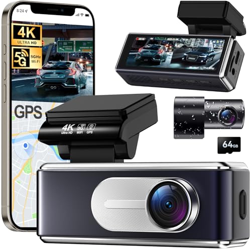 4K Dual Dash Cam with WiFi GPS and Card