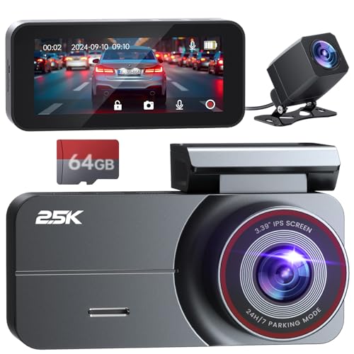 2.5K Dual Dash Cam Front and Rear 64GB