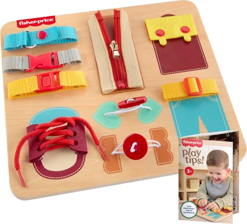 Fisher-Price Wooden Montessori Dressing Busy Board