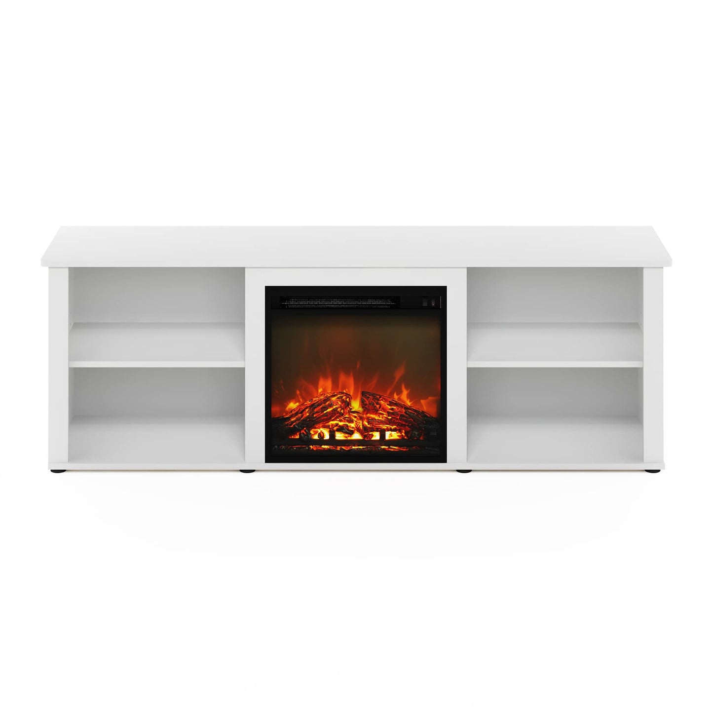 Furinno 70 Inch TV Stand with Fireplace