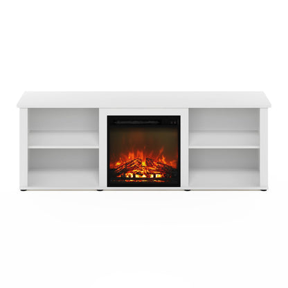 Furinno 70 Inch TV Stand with Fireplace