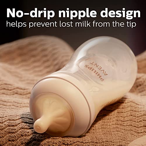 Philips AVENT Natural Baby Bottles with Natural Response Nipple, with Manatee Design, 9oz, 4pk, SCY903/61