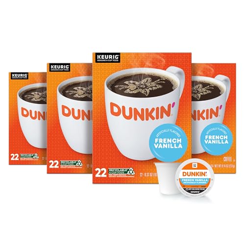 88 Count Dunkin' French Vanilla Coffee K-Cup Pods