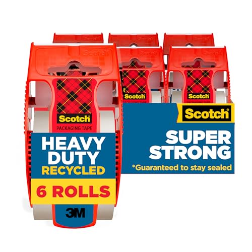 6 Pack Scotch Heavy Duty Packaging Tape Rolls