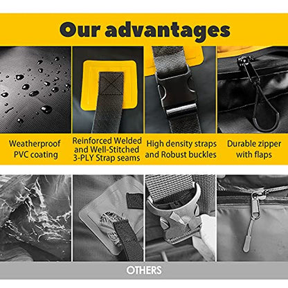 SHIELD JACKET Car Rooftop Cargo Carrier (15 Cubic Feet) - Waterproof Rooftop Bag for Cars, Vans and SUVs - Great for Travel or Off-Roading - Double Vinyl Construction, Easy to Use (Yellow)