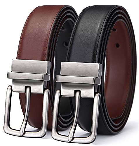 Reversible Adjustable Leather Dress Belt
