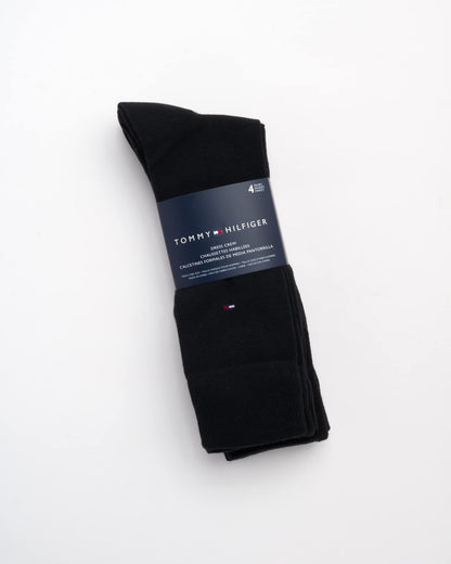 Tommy Hilfiger Men's Dress Socks - Lightweight Comfort Crew Sock (4 Pack), Size 7-12, Black