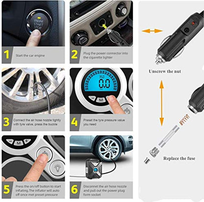 WindGallop Tire Inflator Portable Air Compressor, 90W 7800 mAh 3x Faster Air Pump for Car Tires with Tire Gauge Pressure, Tire Pump for Cars, Suv, Bikes, Motorcycles, Balls