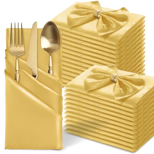 24 Pack Satin Cloth Dinner Napkins