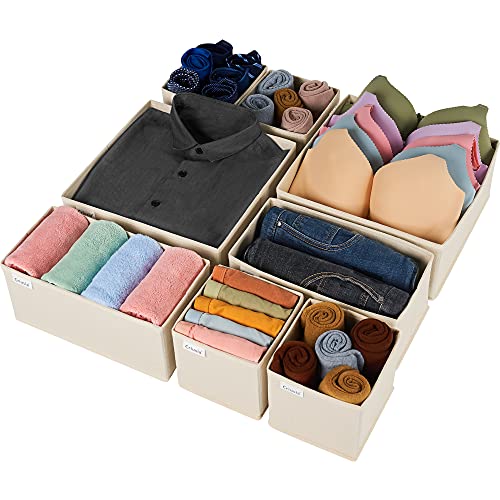 8 Pack Drawer Organizer Boxes for Clothes and Underwear