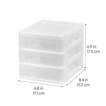 IRIS 3-Drawer Plastic Storage Organizer, 2-Pack