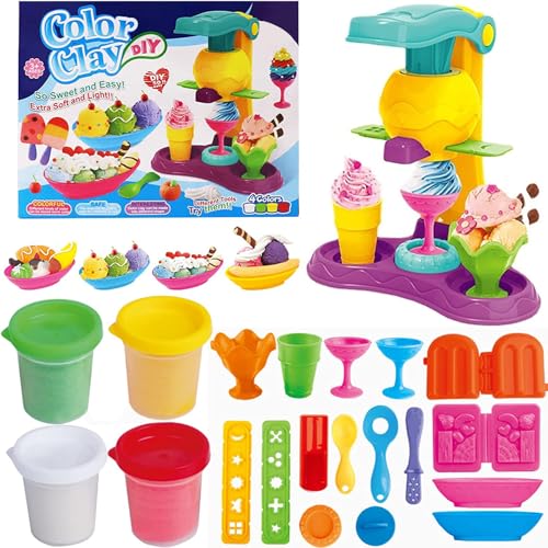 21 Piece Ice Cream Dough Playset Truck Maker Kids