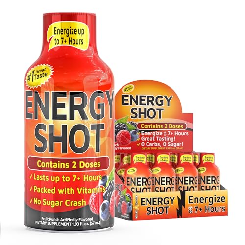 12 Pack Extra Strength Energy Shots Sugar Free 260mg