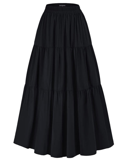 Women's Ankle Length Maxi Skirt with Pockets