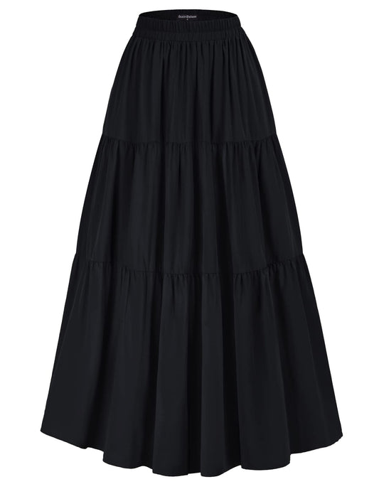 Women's Ankle Length Maxi Skirt with Pockets