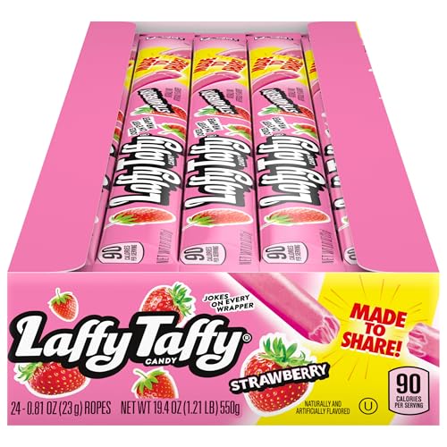 24 Pack Laffy Taffy Rope Candy Strawberry Flavor