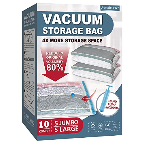 10 Pack Vacuum Storage Bags with Pump Jumbo Large