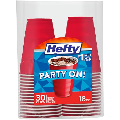 30 Count Hefty Disposable Plastic Party Cups 18oz