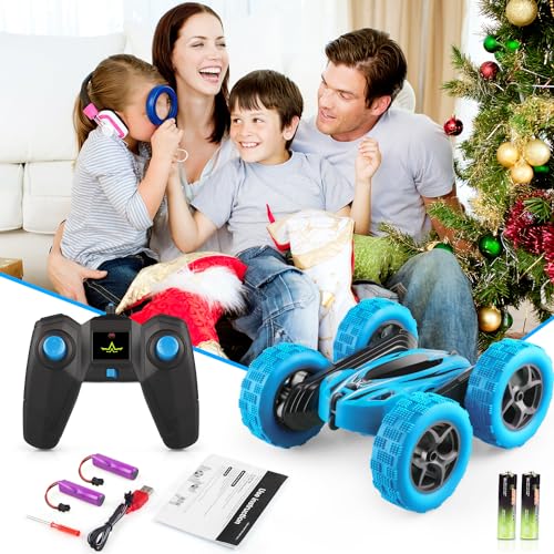 ORRENTE Remote Control Car, RC Cars Toys for Ages 5-7, 2.4GHz 4WD Fast RC Car Kids Toys for Ages 8-13, Double Sided 360° Rotating Monster Truck Toys for Girls RC Truck Toy Cars for Boys