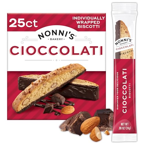 25 Count Nonni's Dark Chocolate Almond Biscotti Cookies
