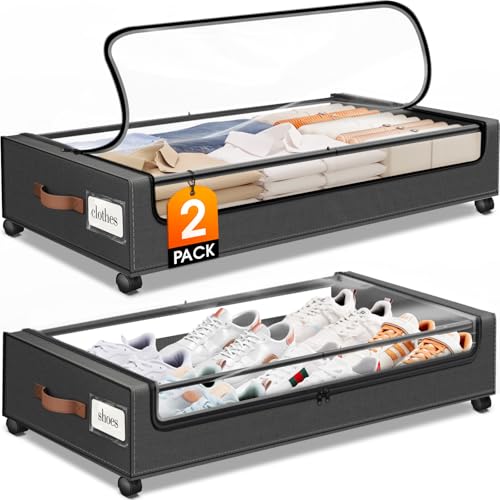 2 Pack Under Bed Storage Containers with Wheels