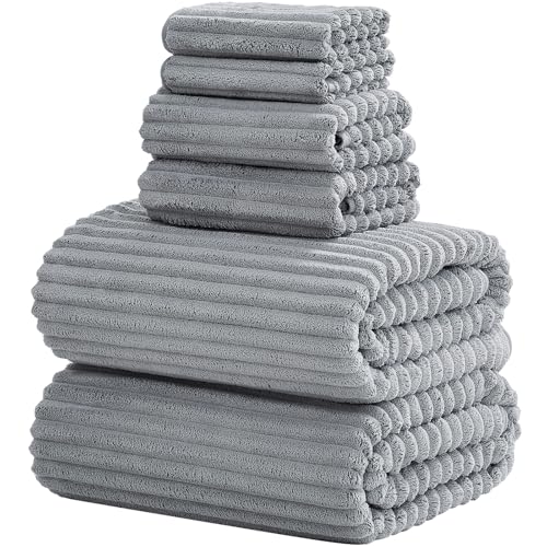 6 Piece Microfiber Quick Dry Bath Towel Set