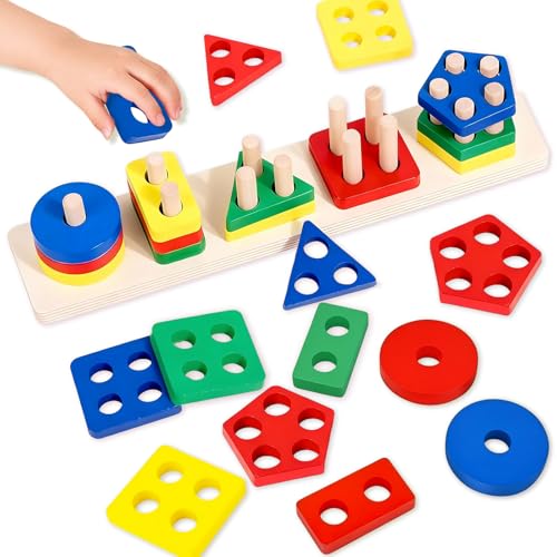 Montessori Wooden Shape Sorter Toy for Toddlers (Add 2 To Your Cart)