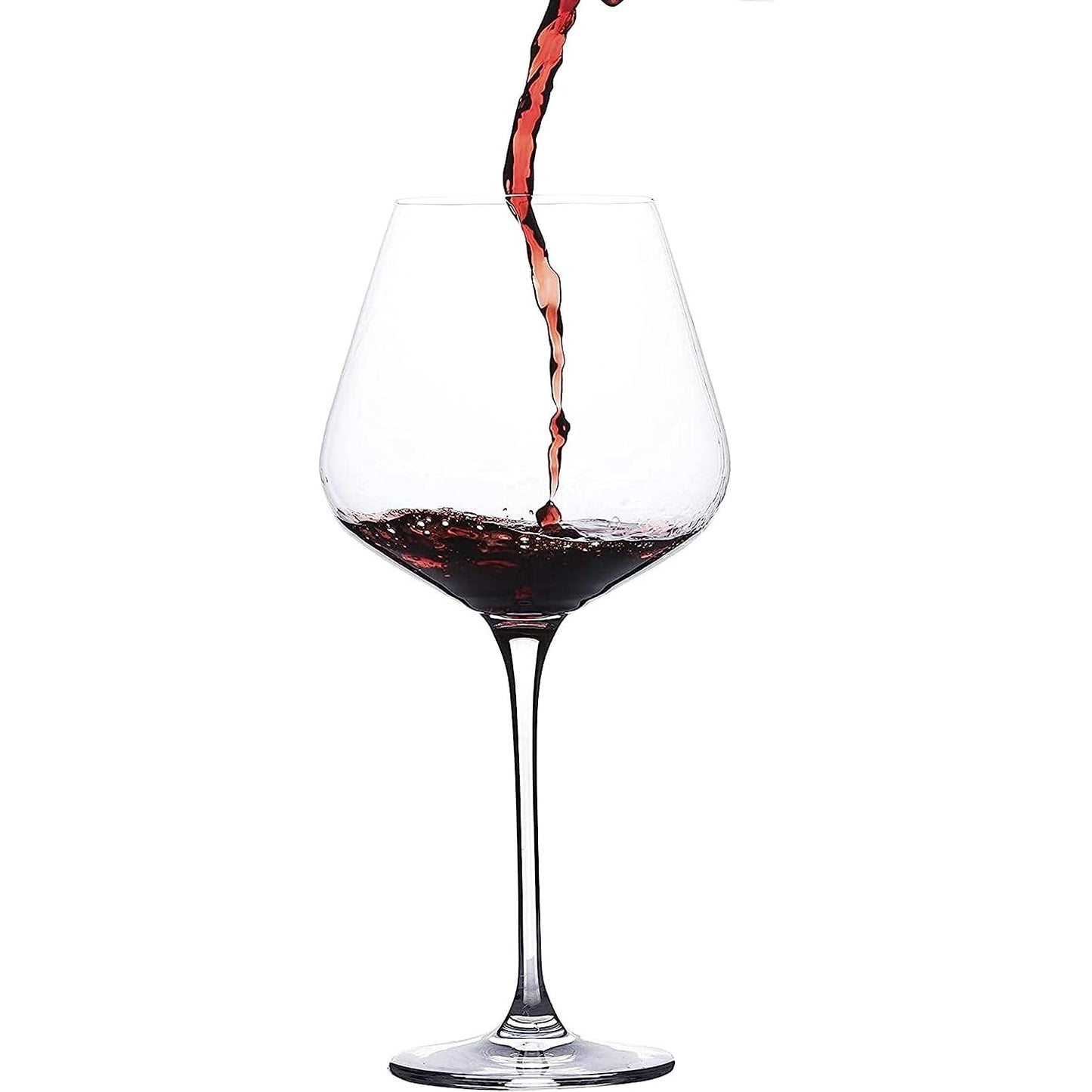 WHOLE HOUSEWARES | Wine Glasses Set of 4 | Hand Blown Italian Style Crystal Clear Glass with Stem | Red Wine Glasses Lead-Free Premium glasses as gift sets (25 oz)