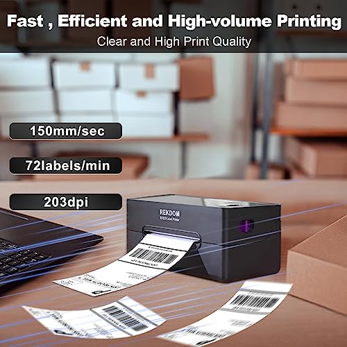 REKDOM Bluetooth Label Printer, 4x6” Shipping Label Printer, Wireless Thermal Label Printer Compatible with Phone,Tablet and Windows, Amazon,Ebay,USPS.