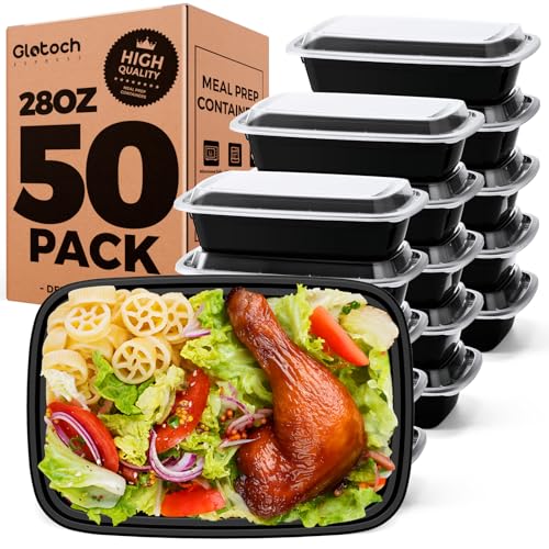 50 Pack Meal Prep Containers 28oz with Lids