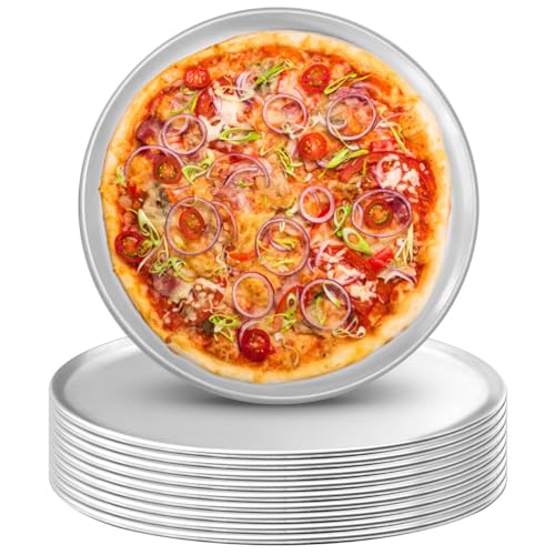 10 Pack Aluminum Pizza Pans, 10 Inch Baking Trays