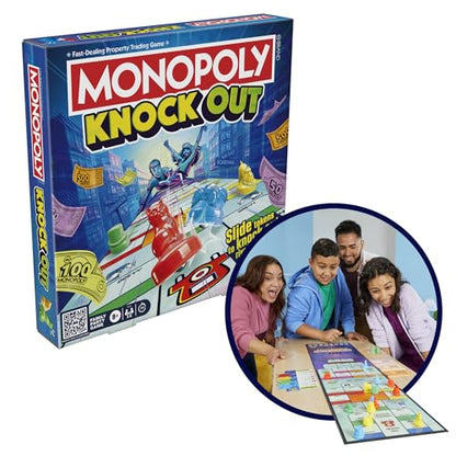 Monopoly Knockout Family Party Game for Kids, Teens, and Adults | Ages 8 and Up | 2-8 Players | 20 Mins. Average | Quick-Playing Board Games