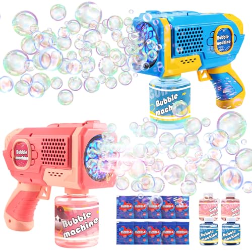 2 Pack Bubble Gun Machine for Kids, Automatic Blower