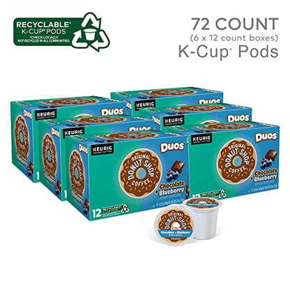The Original Donut Shop Duos Chocolate Blueberry Coffee, Keurig Single-Serve K-Cup Pods, 72 Count (6 Packs of 12)